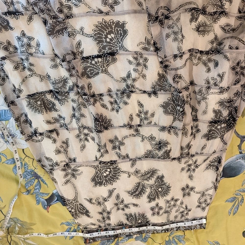 Sofia Michelle size 12 silk chiffon floral skirt beaded waist side zip euc - Picture 3 of 8
